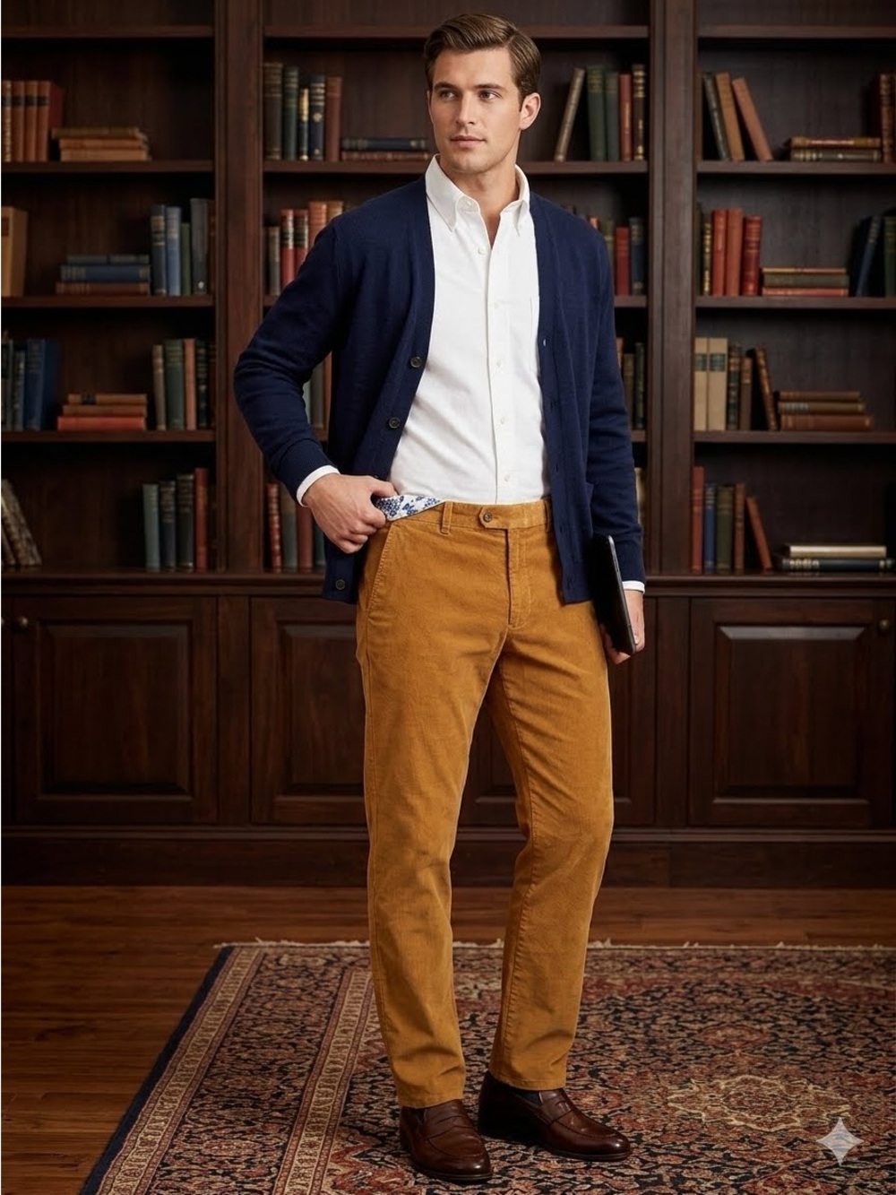 Brooks Brothers Men's Corduroy Pants in Camel Brown Size 38/30 Cognac Brown